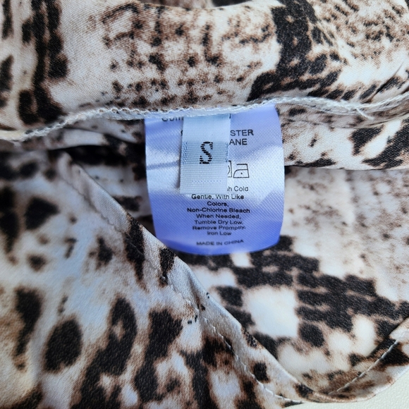 NWT Zaful Women's Sleeveless Sundress Snake Print Satin Mini Dress Brown Sz S - Picture 12 of 13